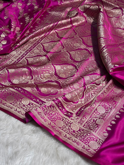 Rani Cross & Booti Banarasi Katan Silk Saree SK24