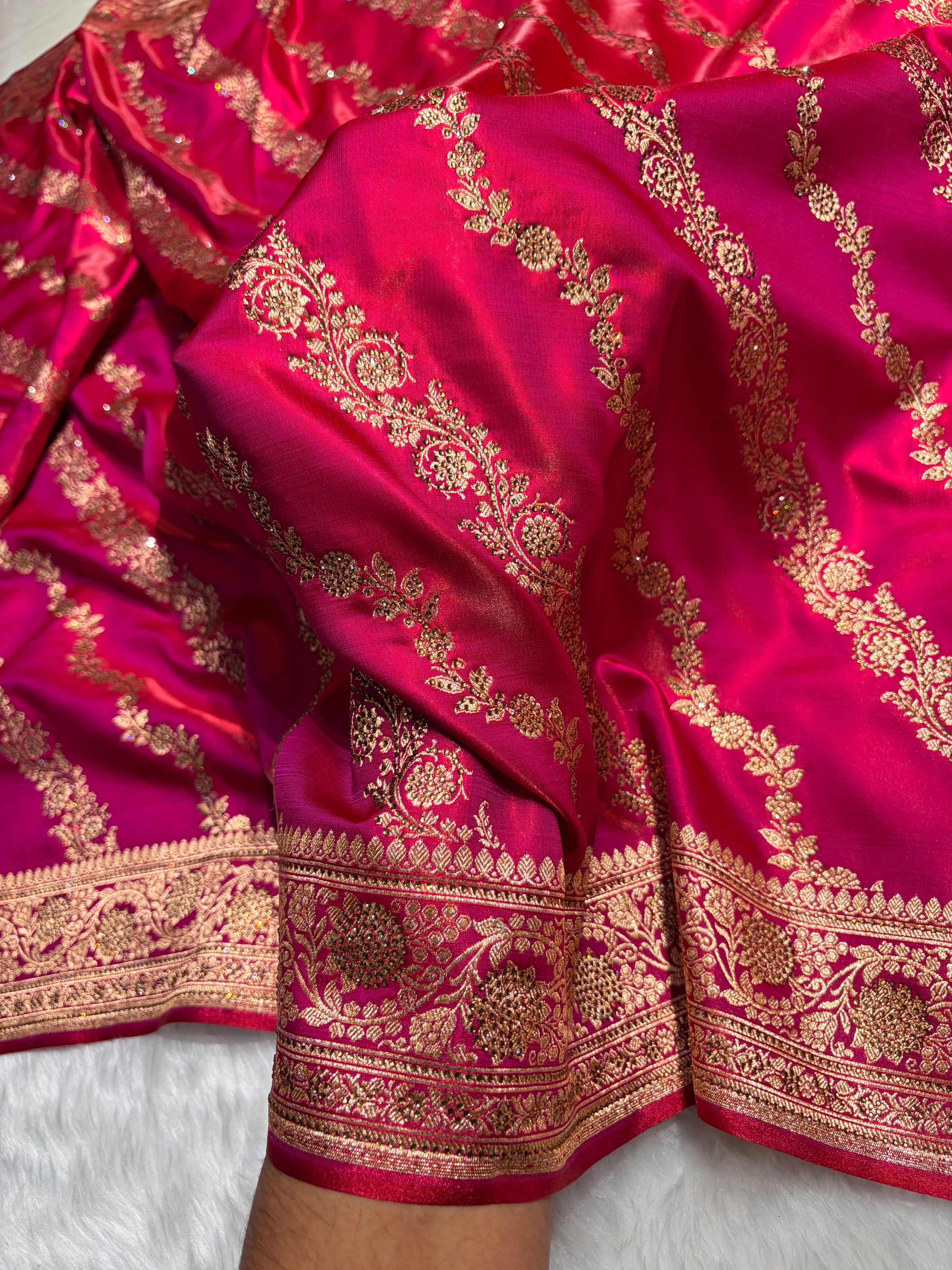 Pinkish Purple Cross with Swarovski Stone Work BSS-10