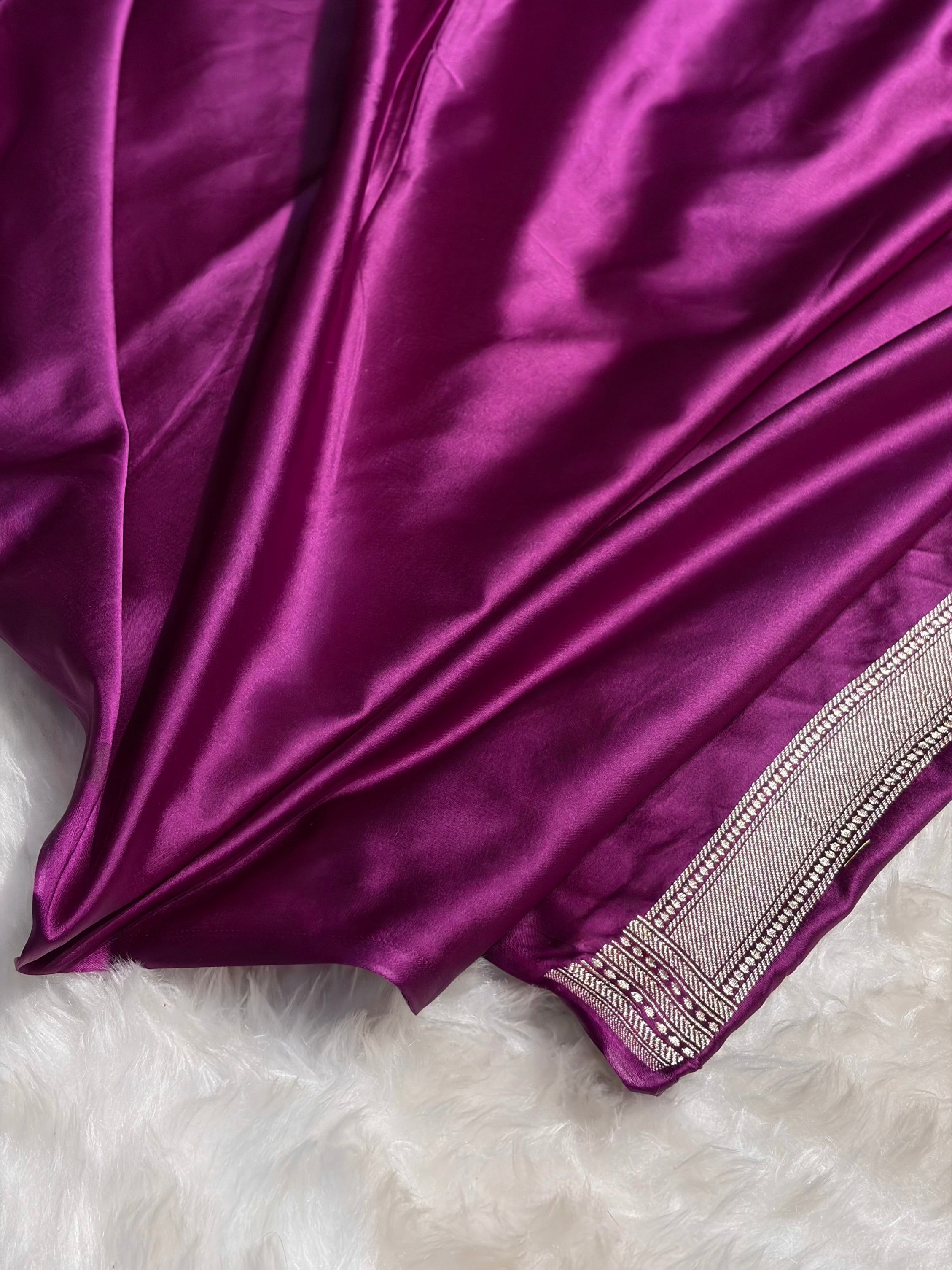 Purple Shades Scallop Mashru Silk Saree MS20