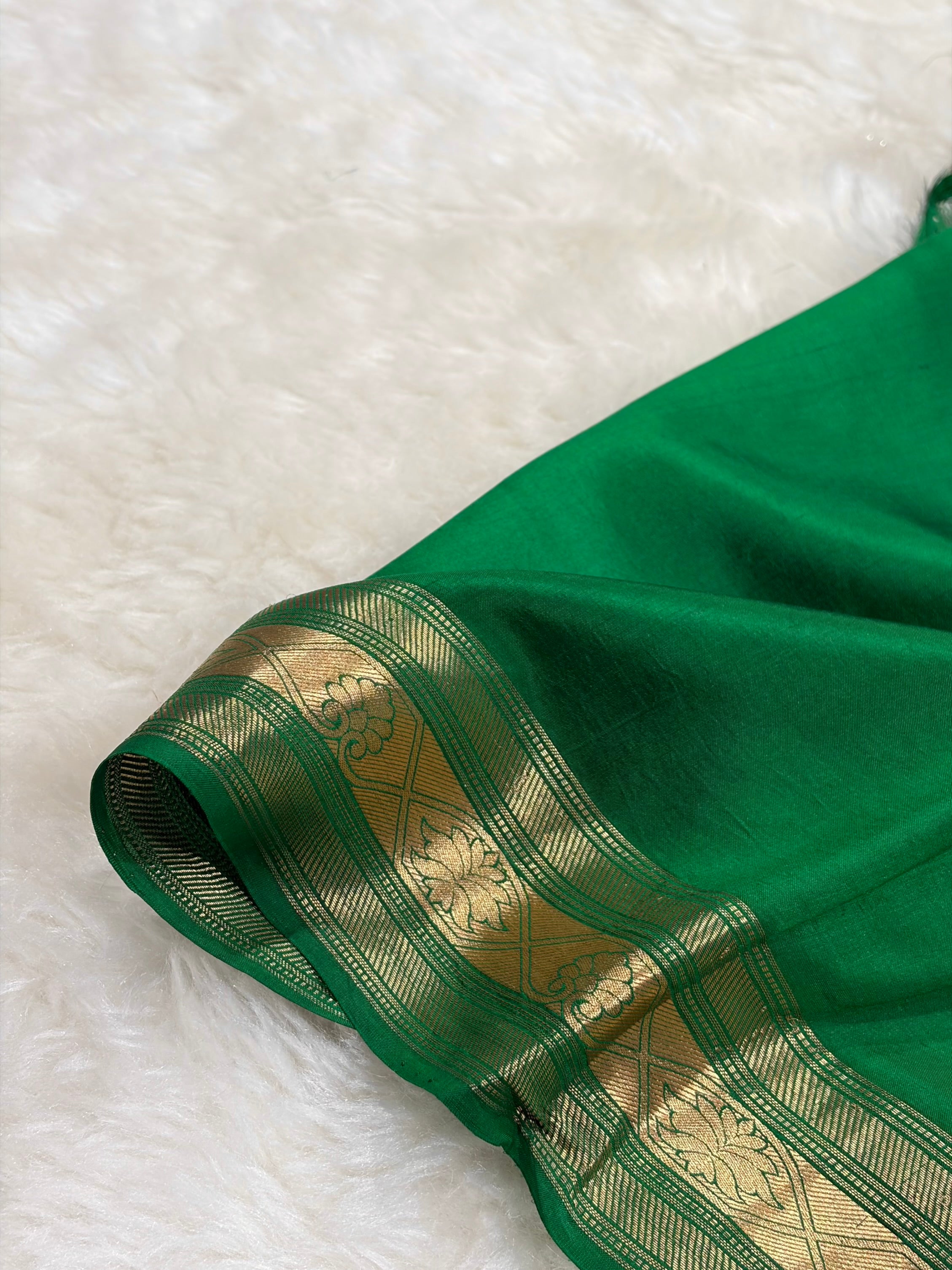 Bottle Green Boota Handwoven Paper Silk RM-29