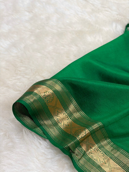 Bottle Green Boota Handwoven Paper Silk RM-29