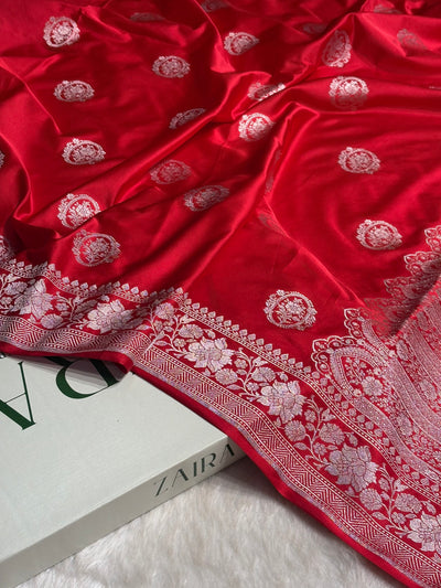 Red Shades Boota Mashru Silk Saree MCS24