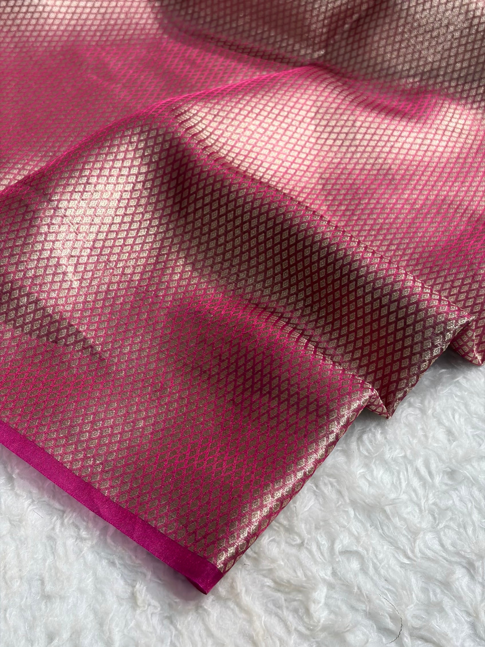 Rani Shades Banarasi Pure Tissue Silk Saree with Brocade Blouse PT-08