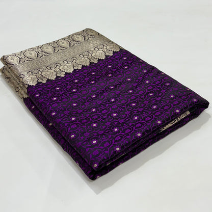 Tanchoi Mashru Silk Saree In purple Shades