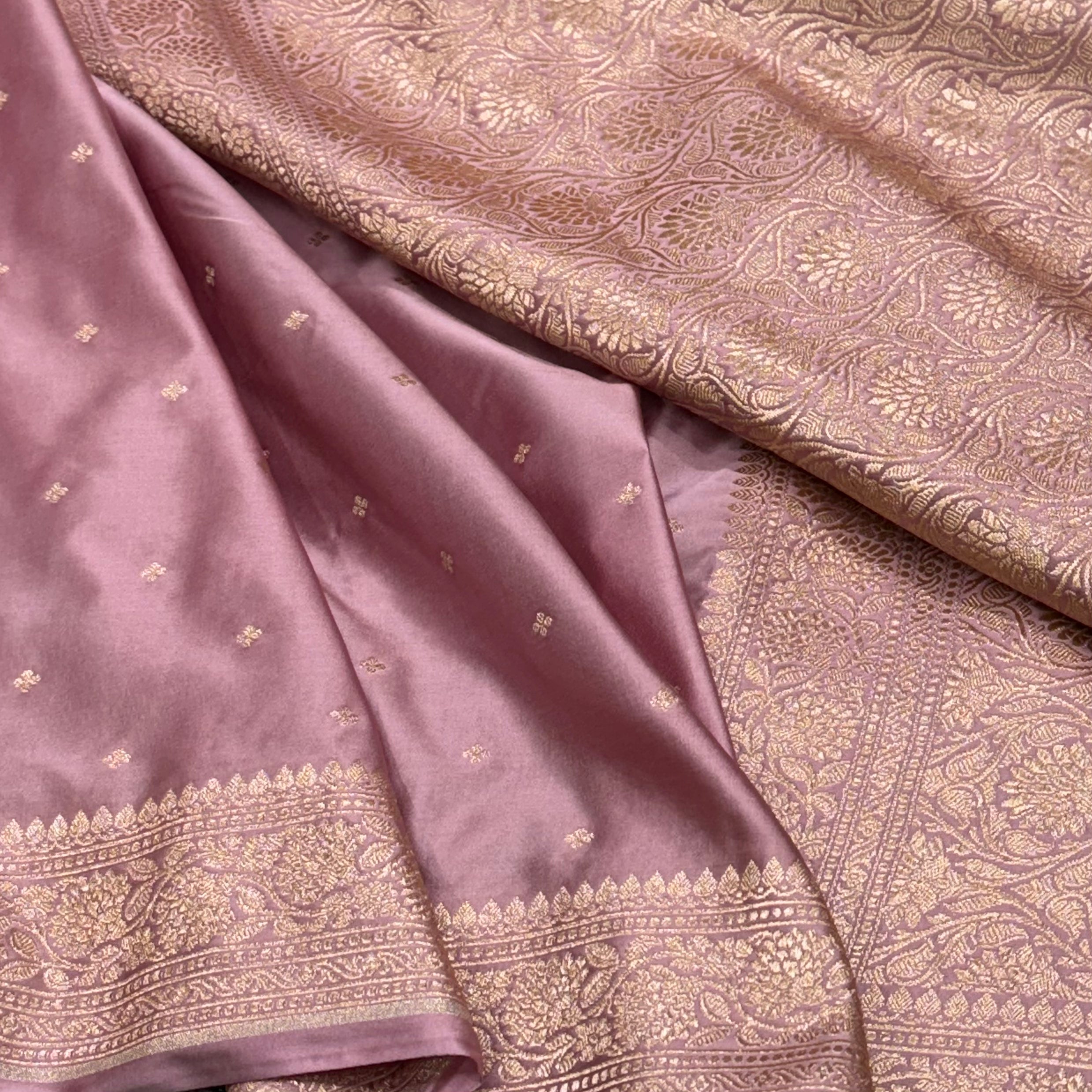 Mauve Mashru Silk Booti