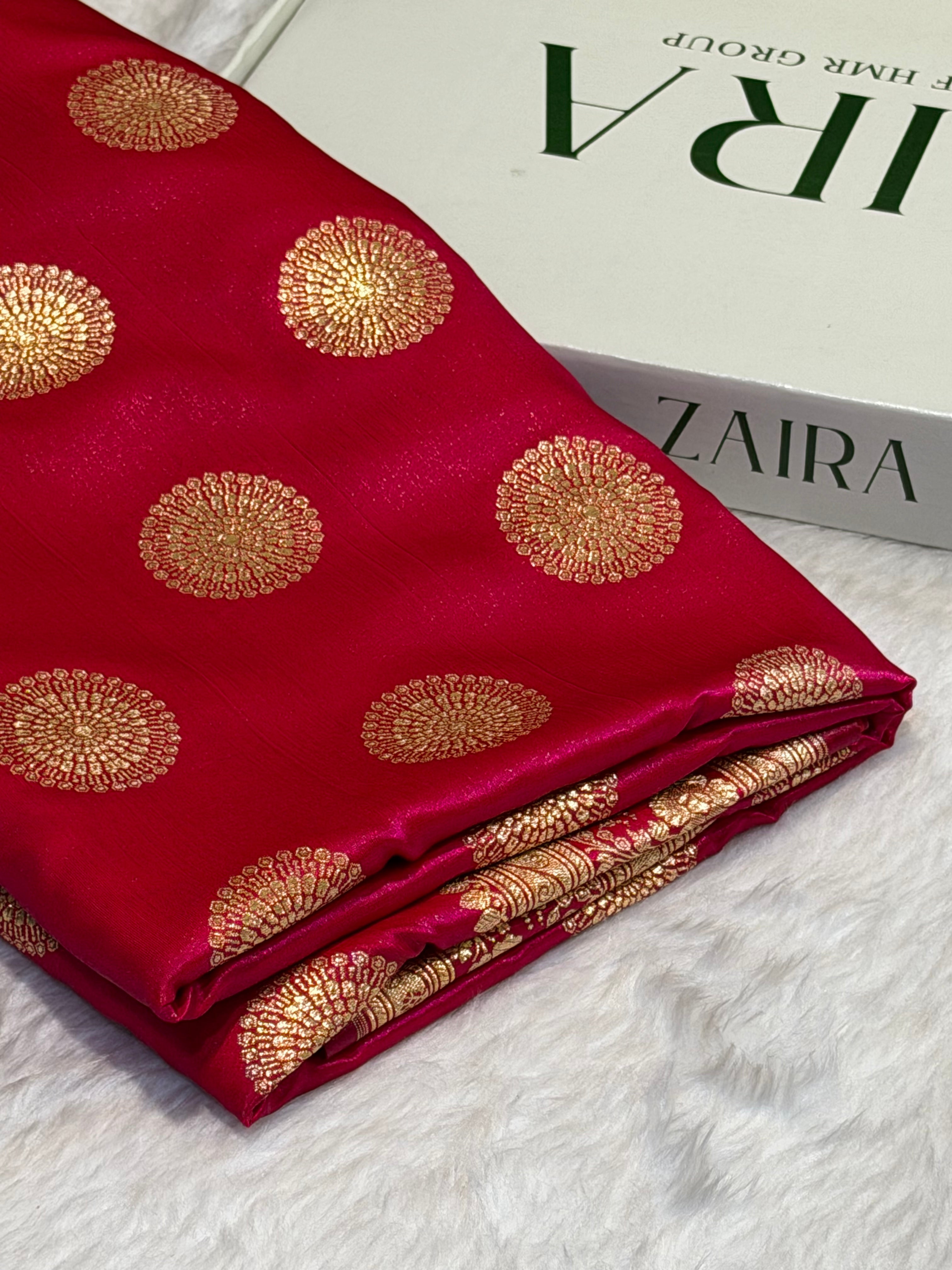 Rani Pink Shades Banarasi Satin Silk Saree SS33