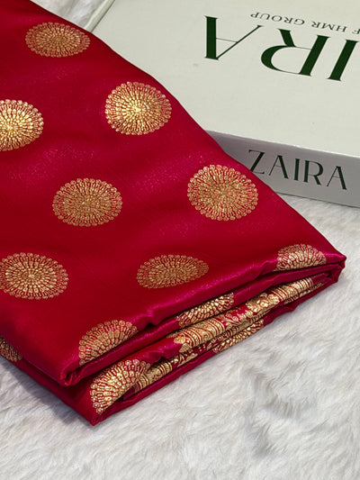 Rani Pink Shades Banarasi Satin Silk Saree SS33