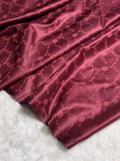 Garnet Shades Banarasi Booti Pattern Mashru Silk Saree MSM-136