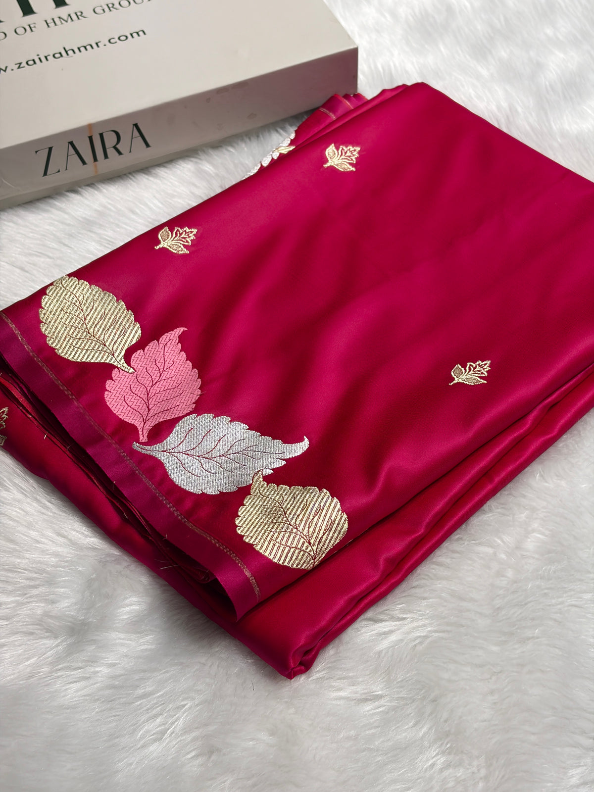 Rani Pink Shades Banarasi Booti Pattern Mashru Silk Saree MSM-136
