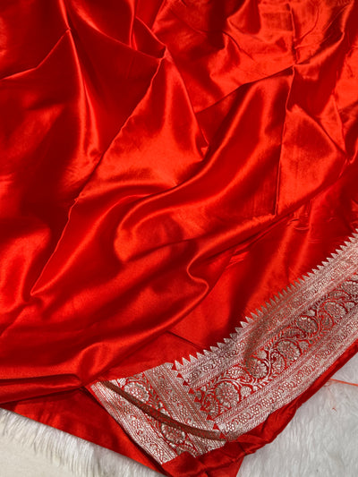 Orange Booti Mashru Silk Saree MCS26
