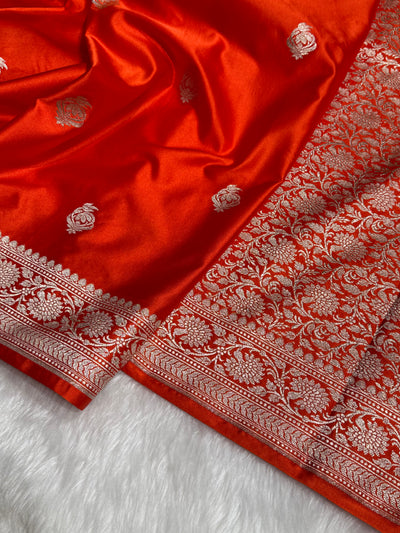 Orange Boota Mashru Silk Saree MCS25