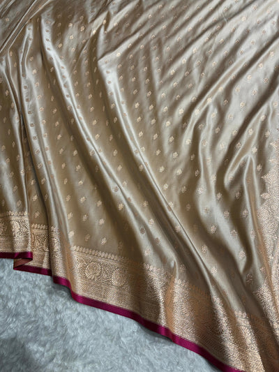 Banarasi Dusty Tusser  Shades Booti Katan Silk Saree SK07
