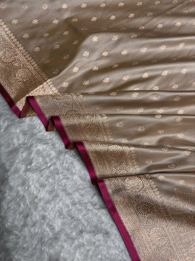 Banarasi Dusty Tusser  Shades Booti Katan Silk Saree SK07