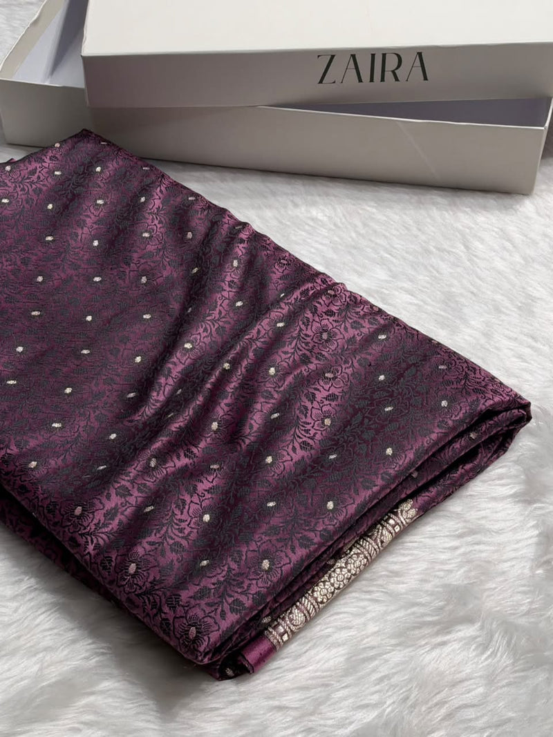 Mauve Shades Tanchoi Motif Mashru Silk Saree MST-16