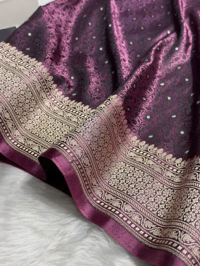 Mauve Shades Tanchoi Motif Mashru Silk Saree MST-16