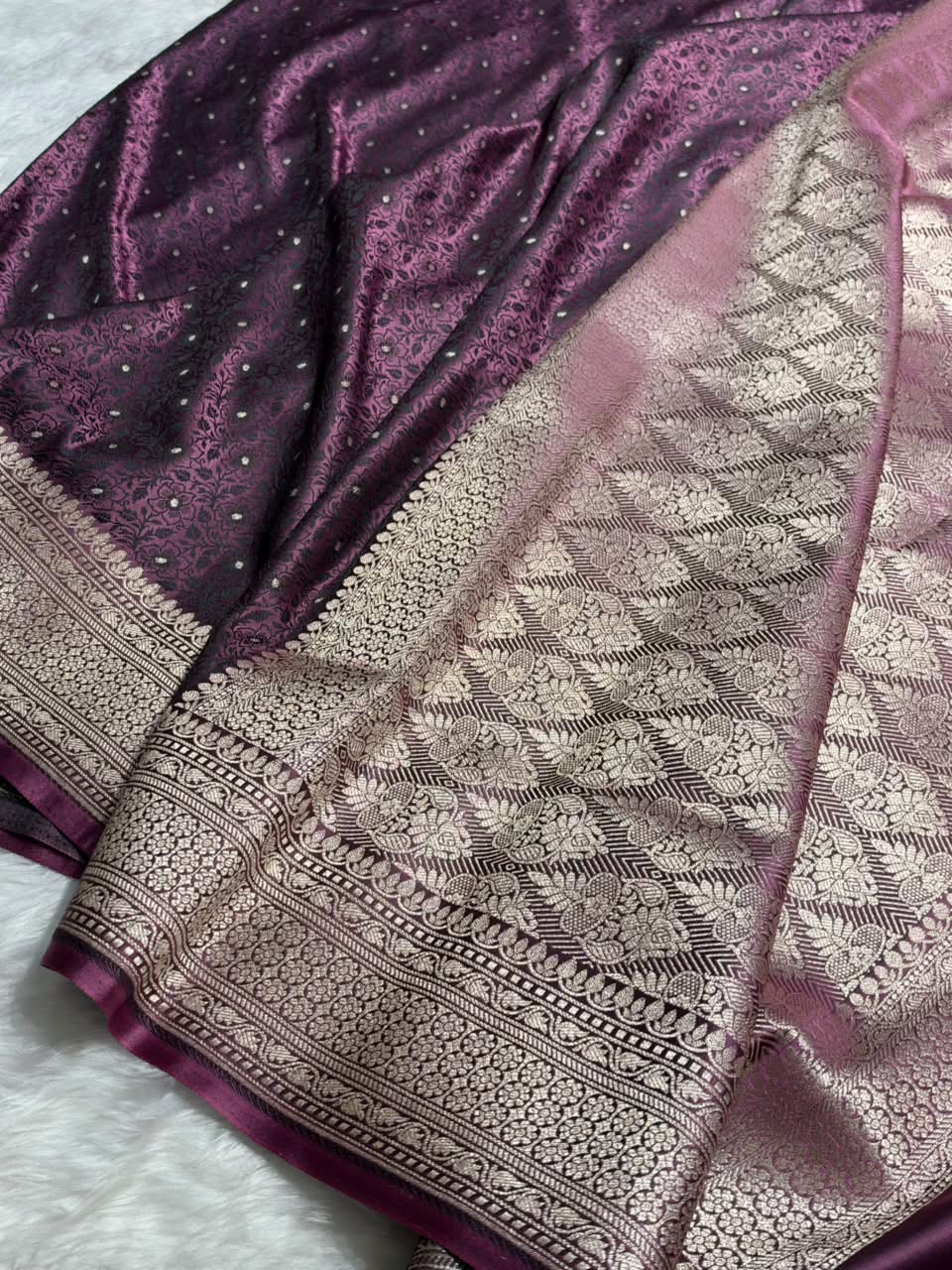 Mauve Shades Tanchoi Motif Mashru Silk Saree MST-16