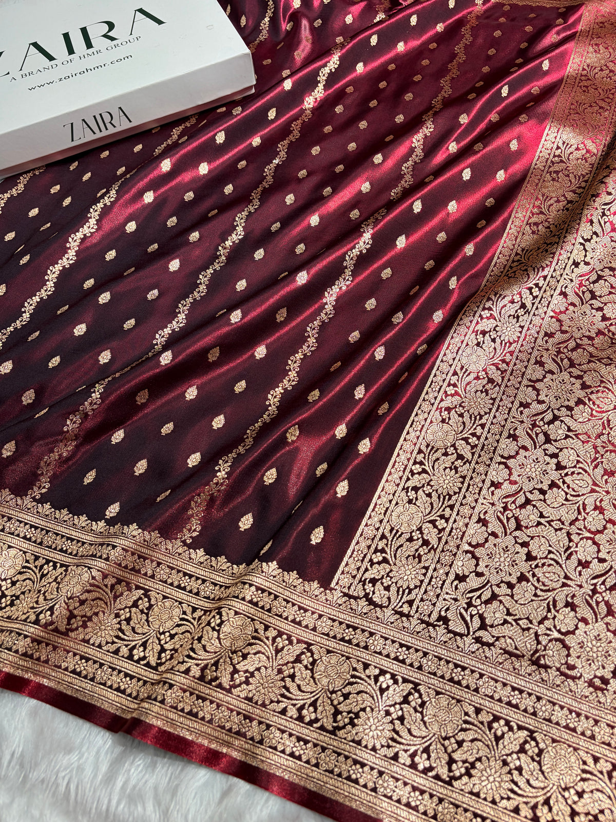 Banarasi Light Weight Satin Silk Maroon Shades SS70
