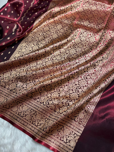 Banarasi Light Weight Satin Silk Maroon Shades SS70