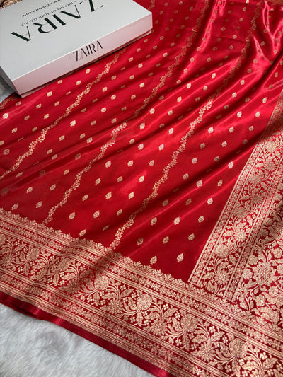 Banarasi Light Weight Satin Silk Red Shades SS70