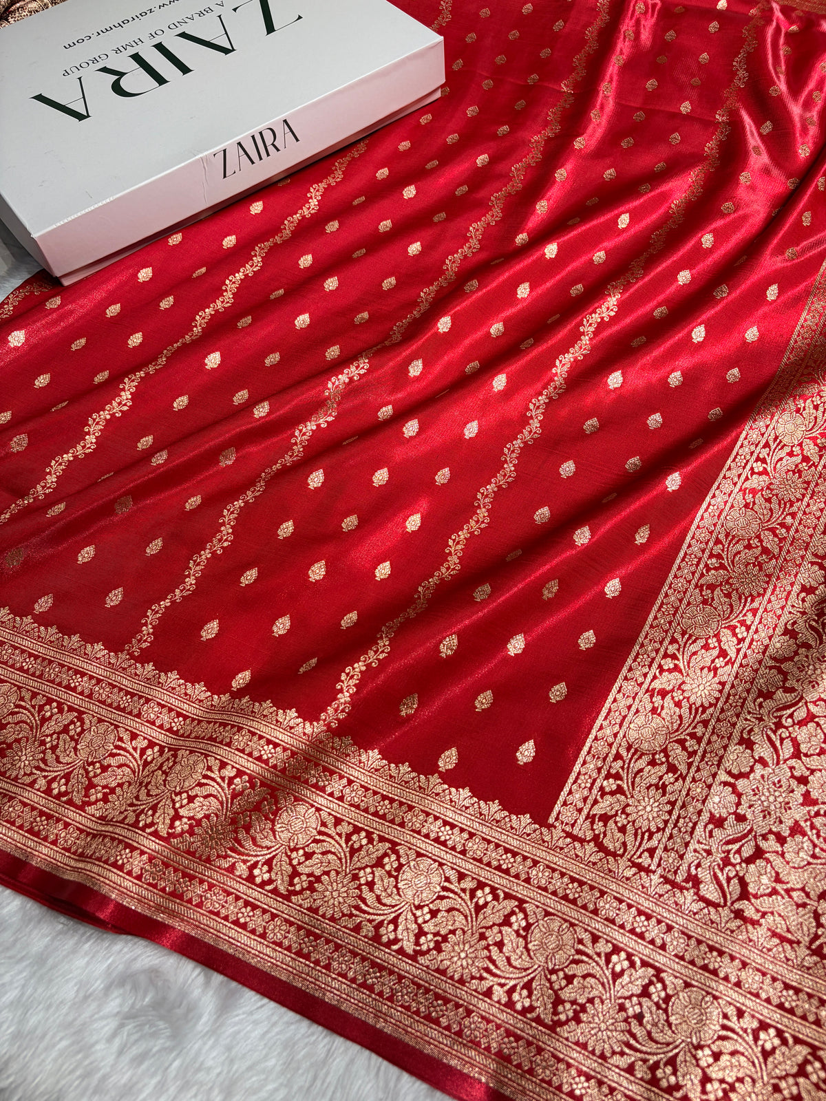 Banarasi Light Weight Satin Silk Red Shades SS70
