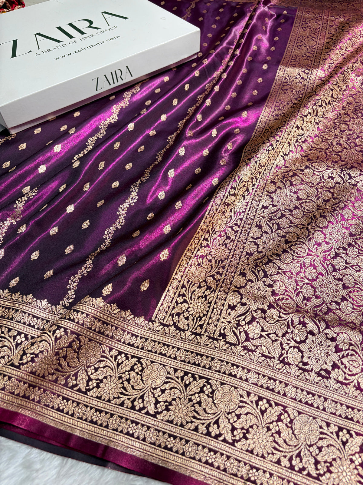 Banarasi Light Weight Satin Silk Deep Wine Shades SS70