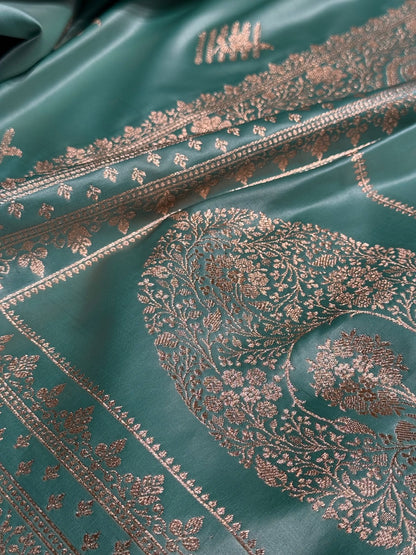 Sea Green Banarasi Boota Katan Silk Saree