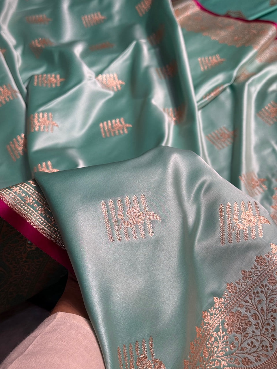 Sea Green Banarasi Boota Katan Silk Saree