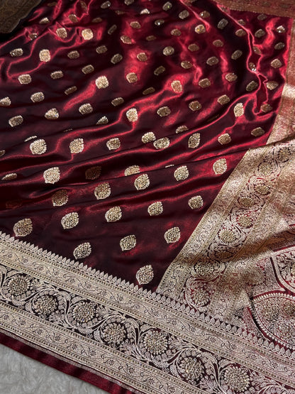 Maroon Boota With Swarovski Work