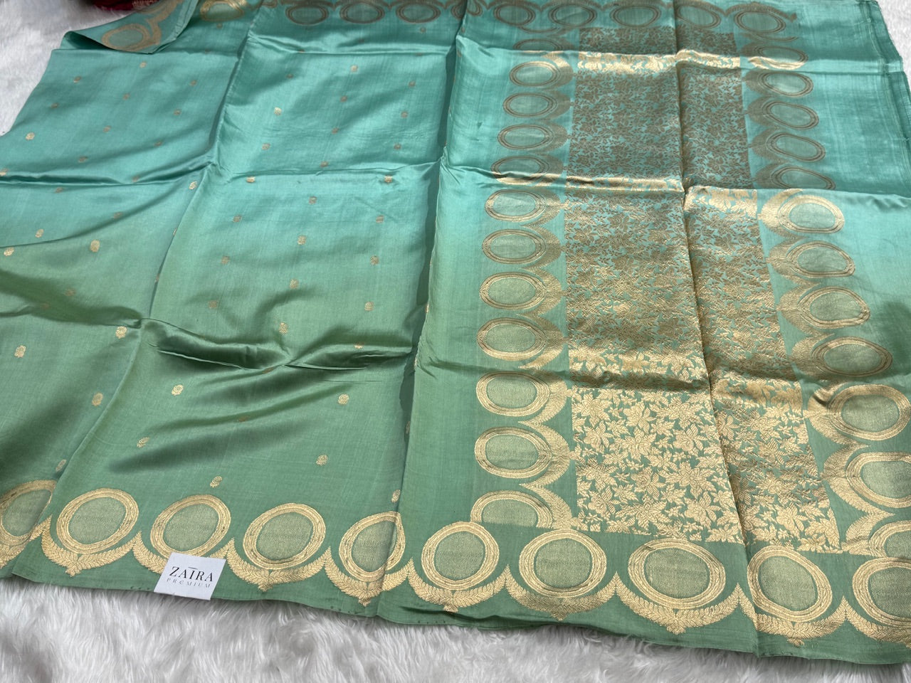 Turquoise Seagreen Ombre Handwoven Paper Mango silk