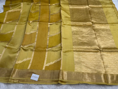 Mustard Rangkat Handwoven Paper Mango Silk