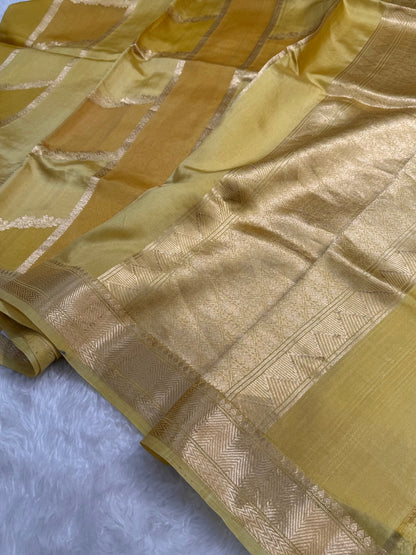 Mustard Rangkat Handwoven Paper Mango Silk