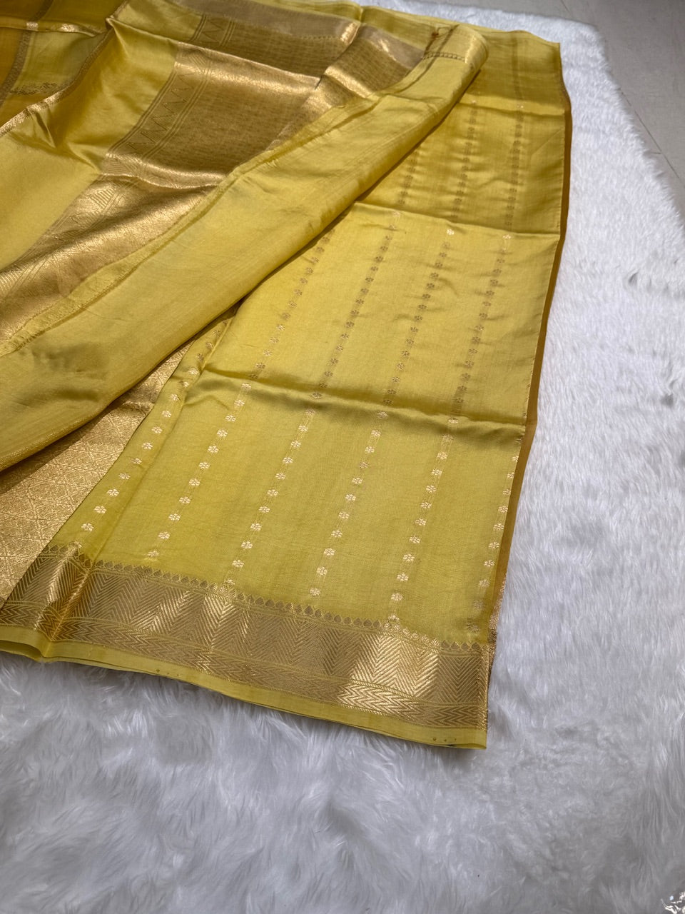 Mustard Rangkat Handwoven Paper Mango Silk