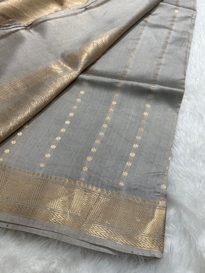 Grey and Blue Rangkat Handwoven Paper Mango Silk