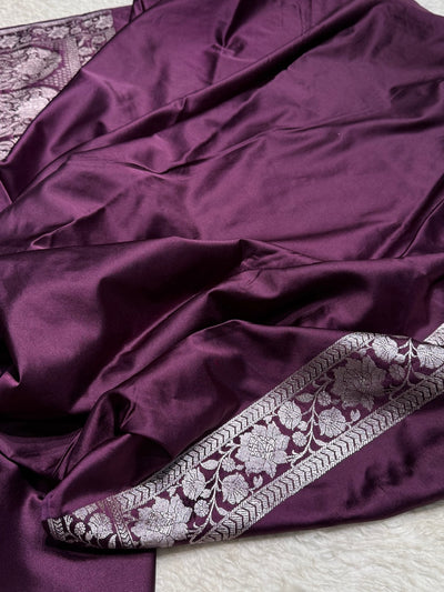 Mauve Shades Jaal Mashru Silk Saree MCS48