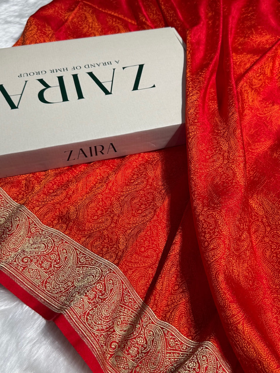 Orange Tanchoi Booti Katan Silk Saree SKTM-07