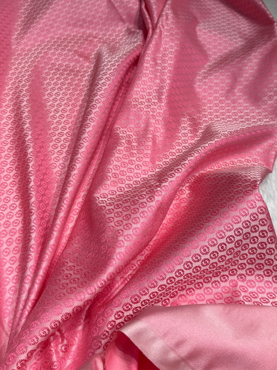 Baby Pink Floral Boota Mashru Silk Saree