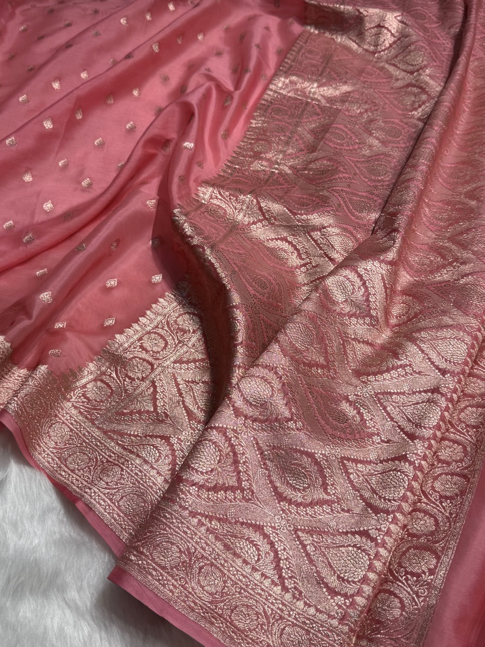 Light Pink Crepe Silk Organza Banarasi Saree CSO-02