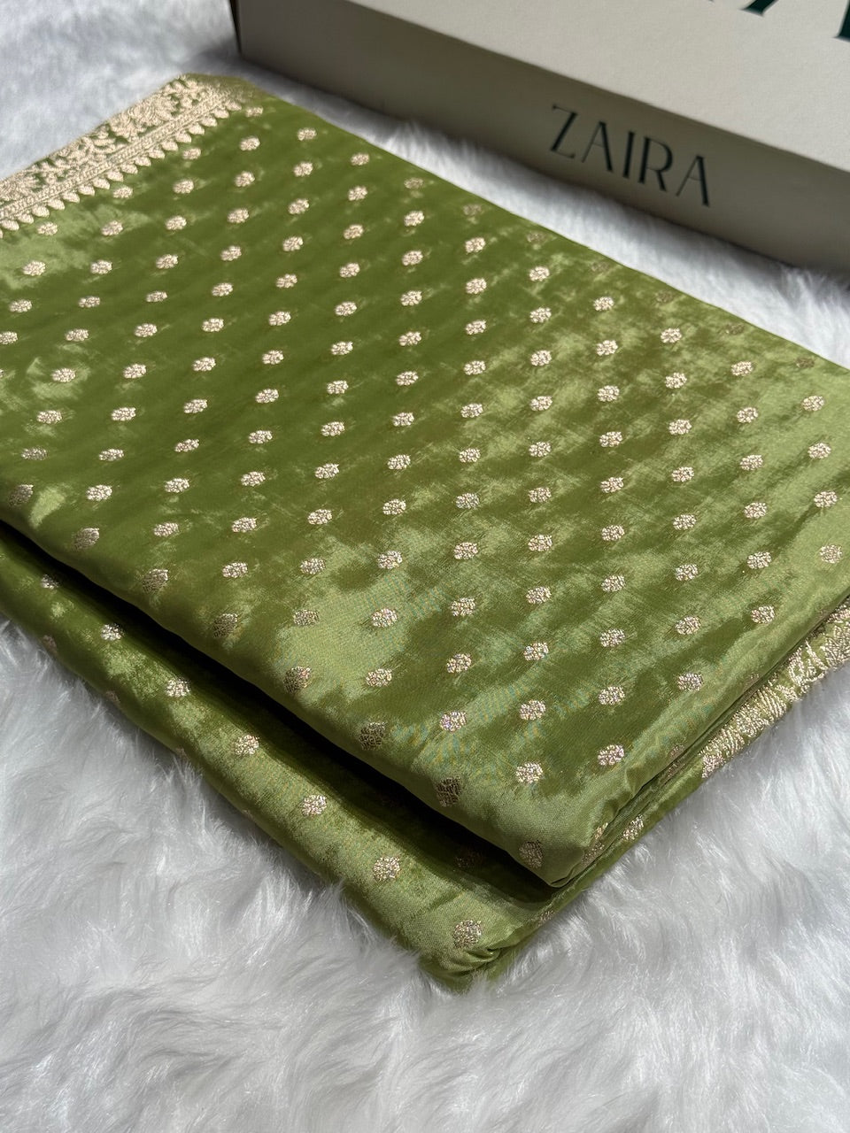 Light Green Crepe Silky Katan Banarasi Saree CSK-02