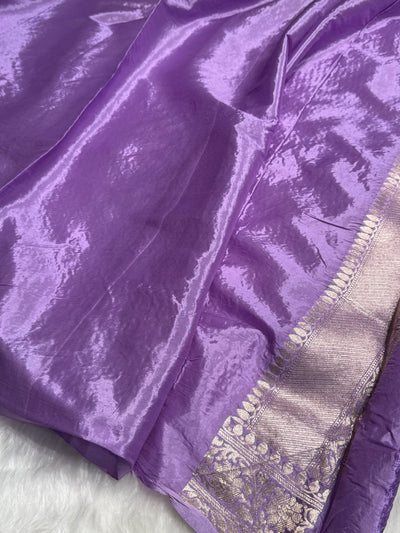 Lavender Crepe Silky Katan Banarasi Saree CSK-01