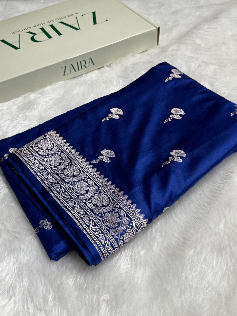 Royal Blue Boota Mashru Silk Saree
