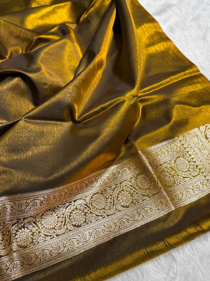 Mehandi Chand Tara Satin Silk Saree SS04