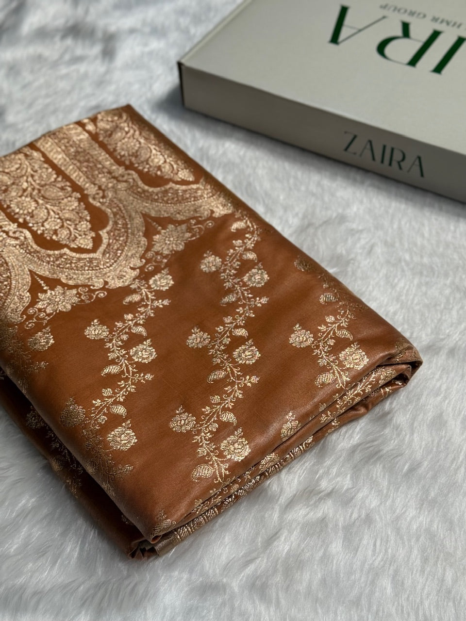 Banarasi Chiku Cross Jaal Satin Silk Saree SS11