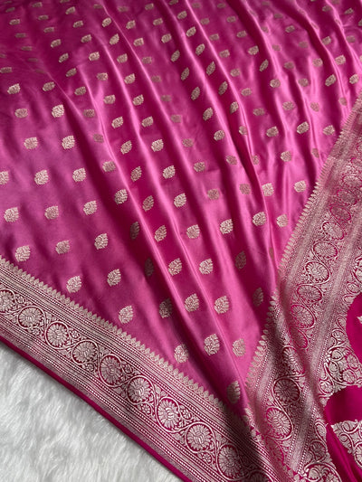 Baby Pink Shade Boota Mashru Silk Saree MCS17