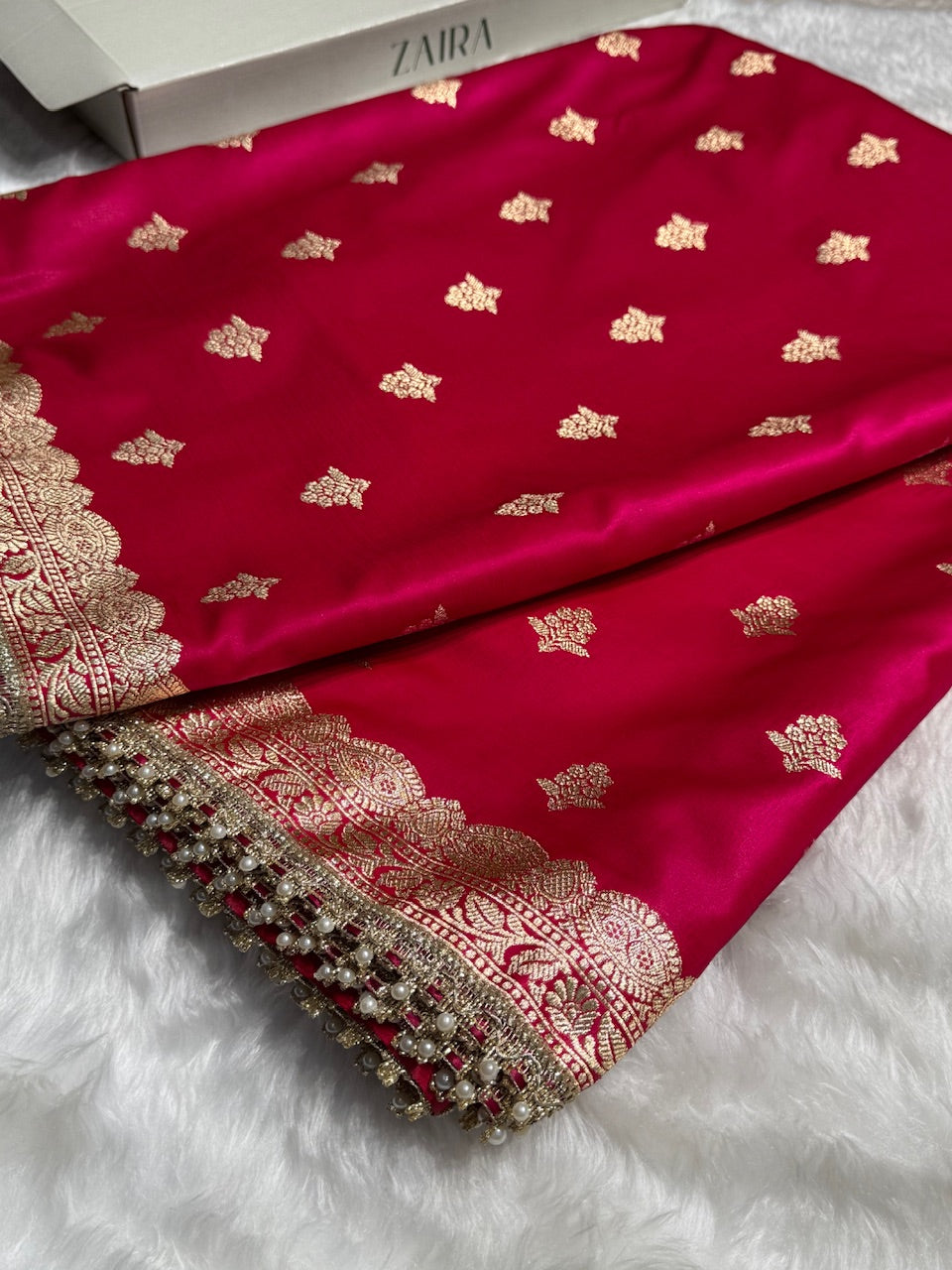 Satin Silk Boota in Pink Shades with Gota Patti SSGP07