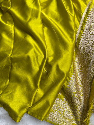 Banarasi Mehandi Booti Mashru Silk Saree MCS10