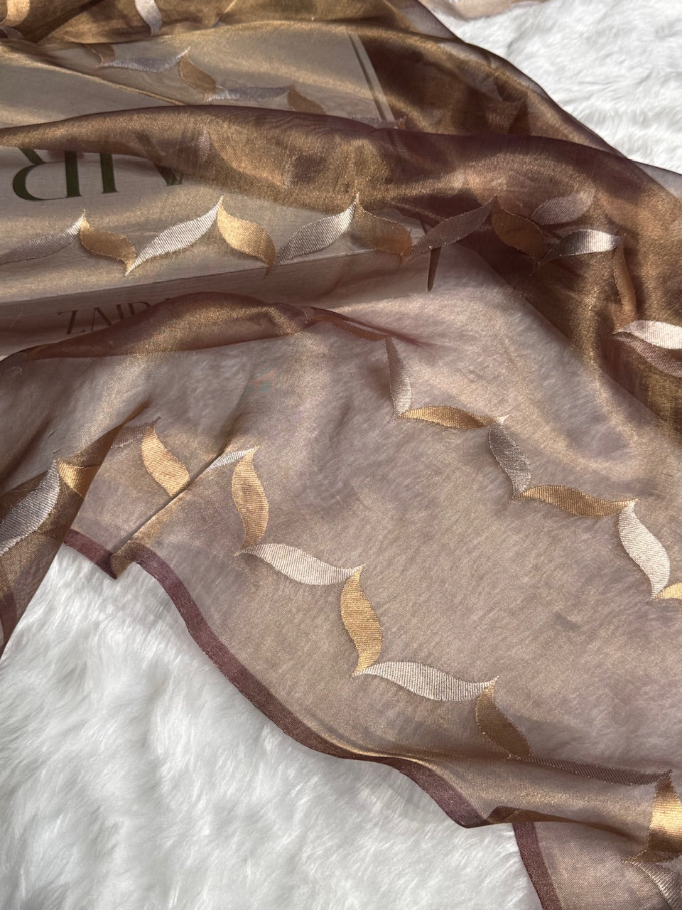 Garnet Floral Shades Pure Tissue Handloom Silk Saree PT-24