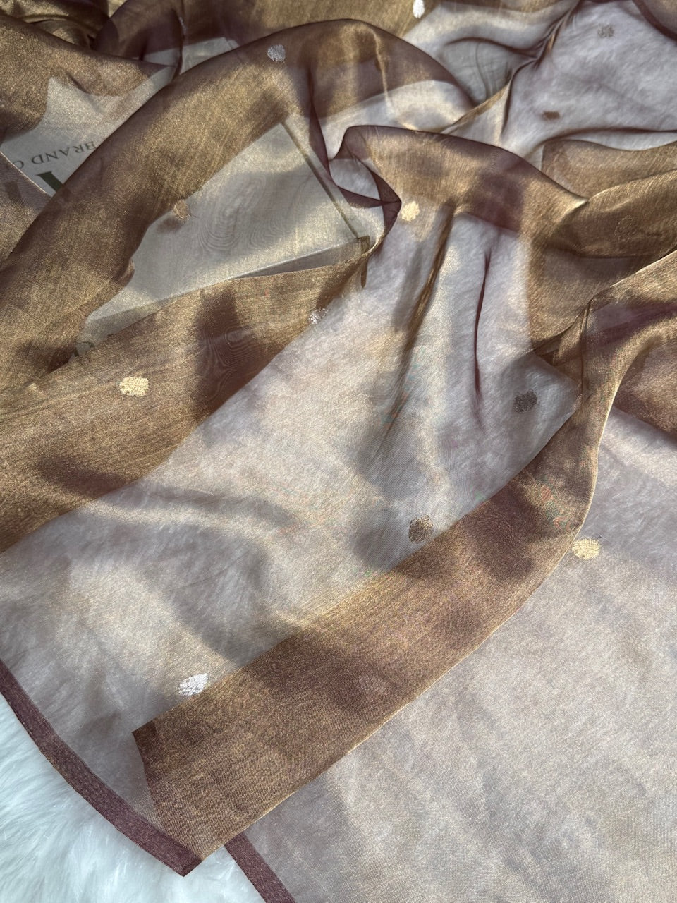 Garnet Floral Shades Pure Tissue Handloom Silk Saree PT-24