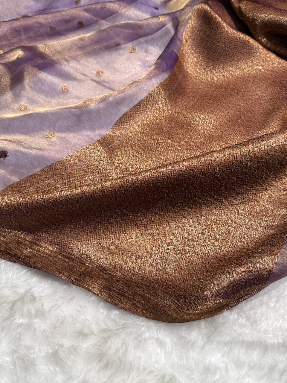 Lavender Floral Shades Pure Tissue Handloom Silk Saree PT-27