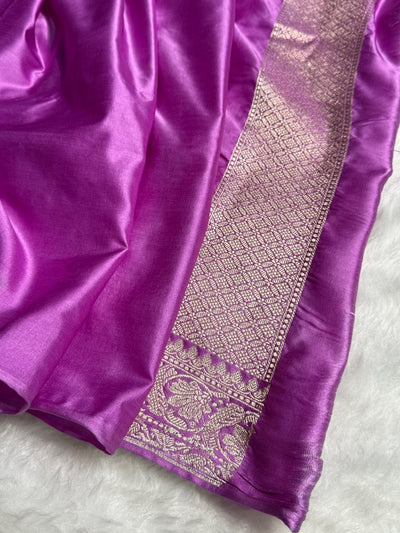 Lavender Shades Minakari Boota Mashru Silk Saree MCS51