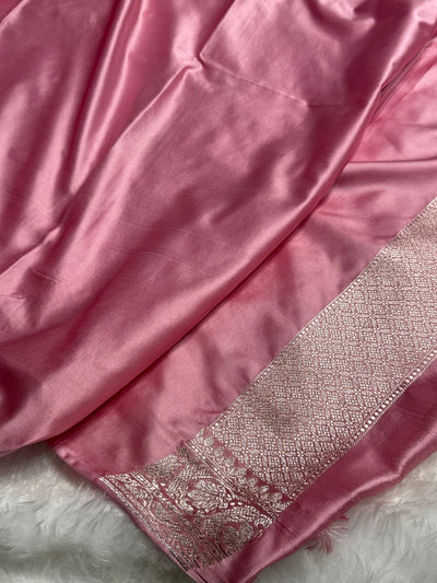 Baby Pink Shades Minakari Boota Mashru Silk Saree MCS51